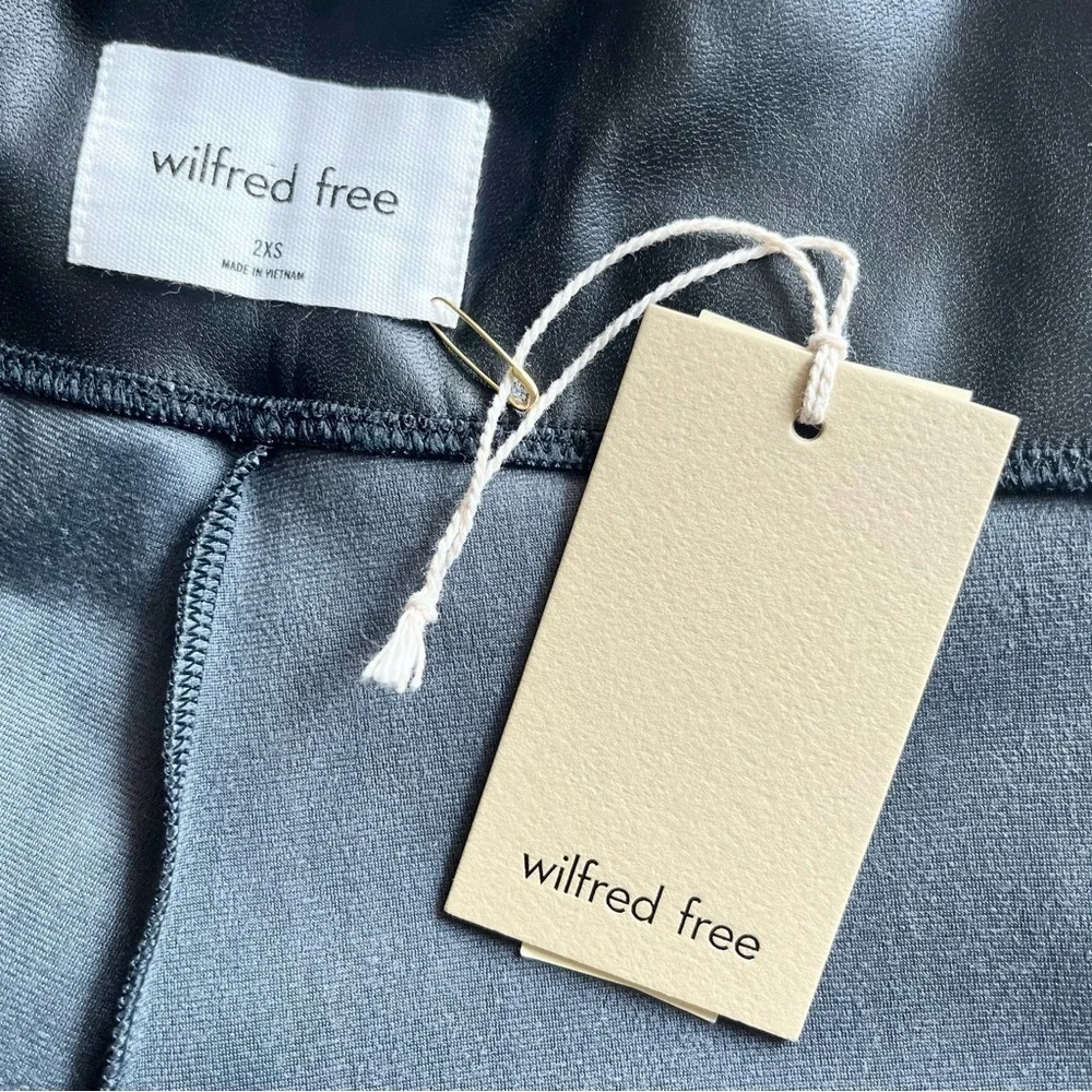 Aritzia Wilfred Free Black Daria Vegan Leather Pant Leggings Size XXS - Picture 12 of 16
